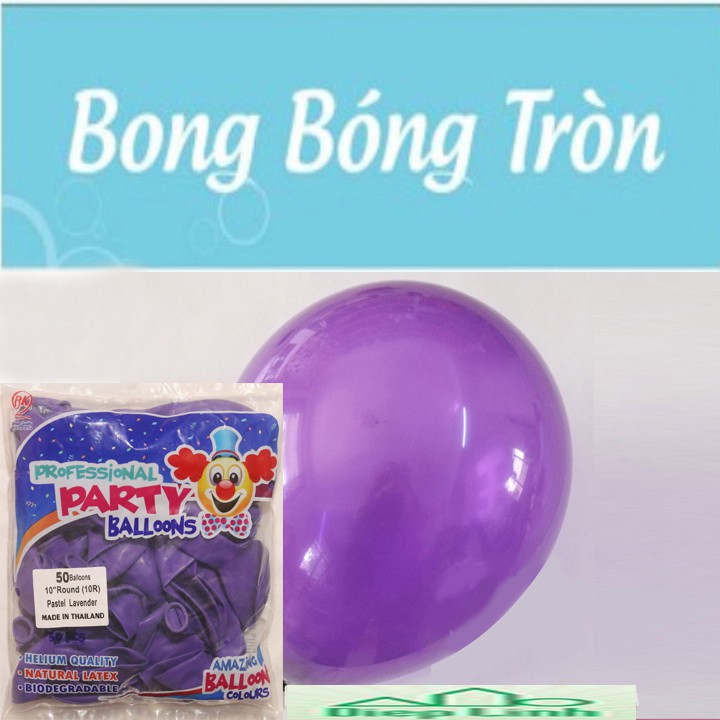 Bộ 50 Bong Bóng Tròn Thái Lan Loại 1 Màu Và Nhiều Màu loại 10 inch