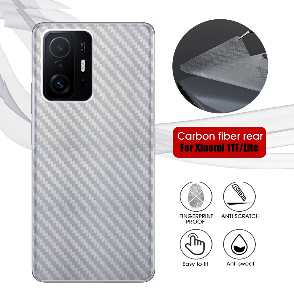 Ốp Điện Thoại 3D Bằng Sợi Carbon Chống Dấu Vân Tay Cho Xiaomi 11LITE / 11T / Pro