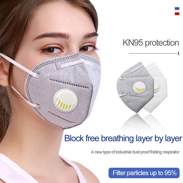 Khẩu trang N95 có van, 3d mask 5 lớp chống bụi mịnPM2.5 nhiều màu sắc chất lượng cao khẩu trang y tế kháng khuẩn