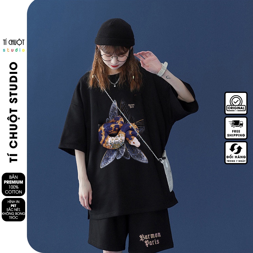 Bộ quần áo nam nữ Burmon Snake , set bộ thể thao unisex cotton mặc nhà mùa hè - Tí Chuột Studio