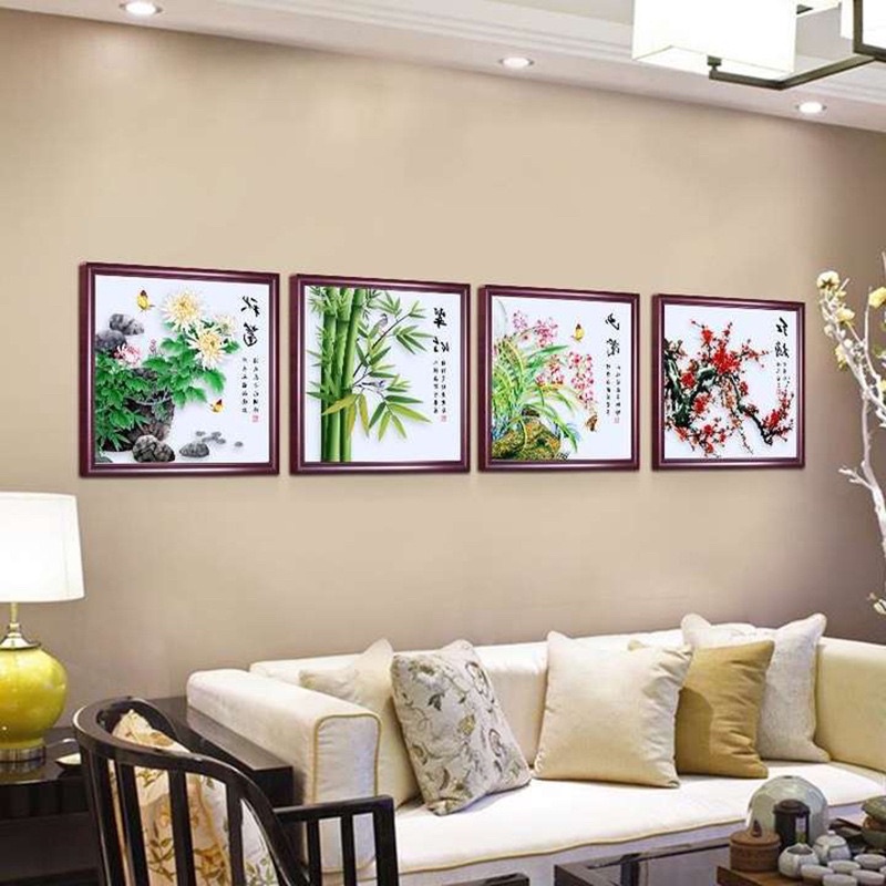 Tranh đính đá 5D trang trí phòng khách sang trọng 40*40cm