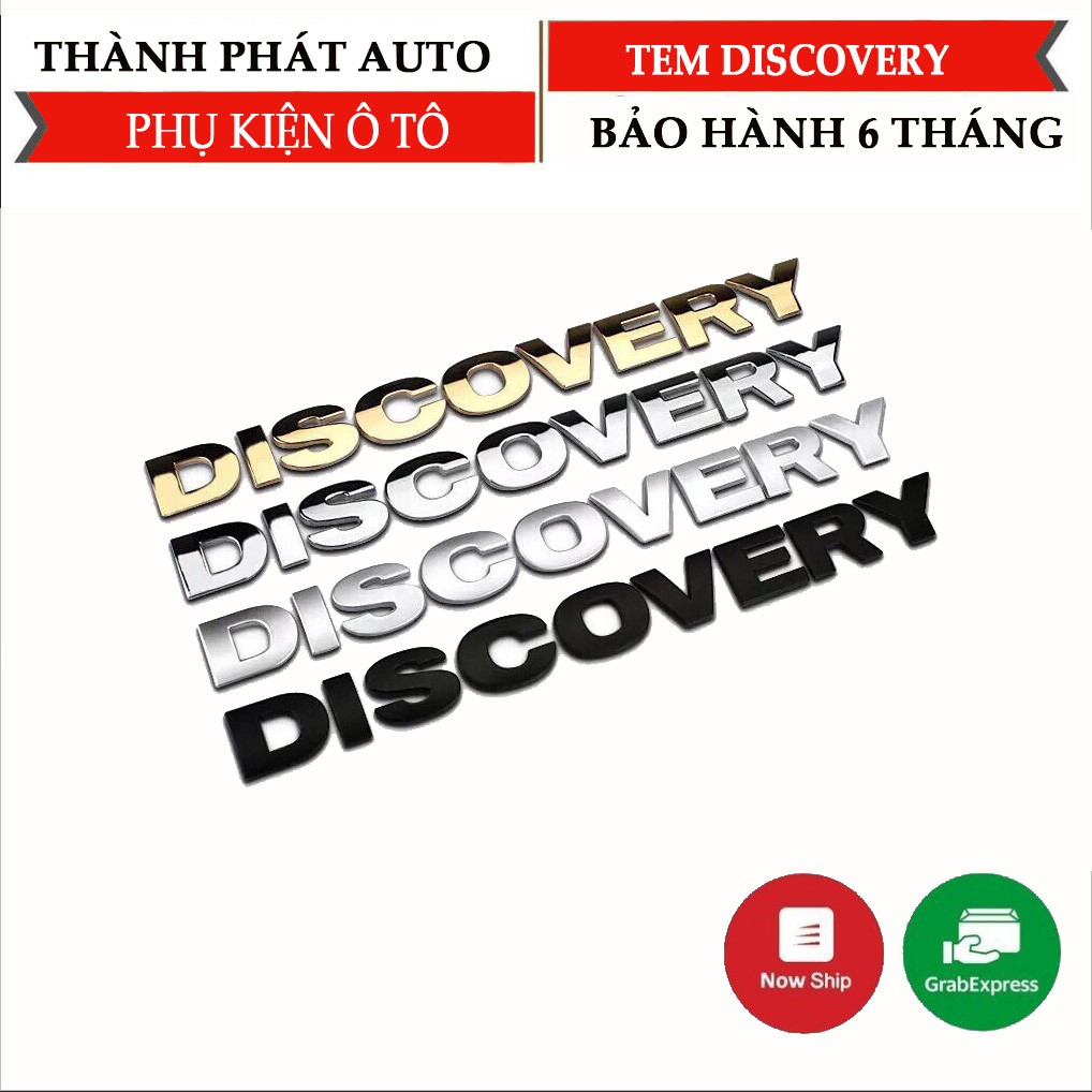 Tem DISCOVERY chữ nổi mạ Crom - T006