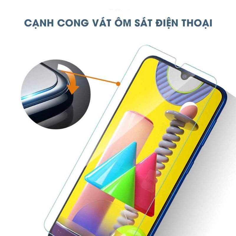 Bộ 2 kính cường lực samsung M21/M31/M32 Gor vát cạnh 2.5D cảm ứng siêu mượt trong suốt