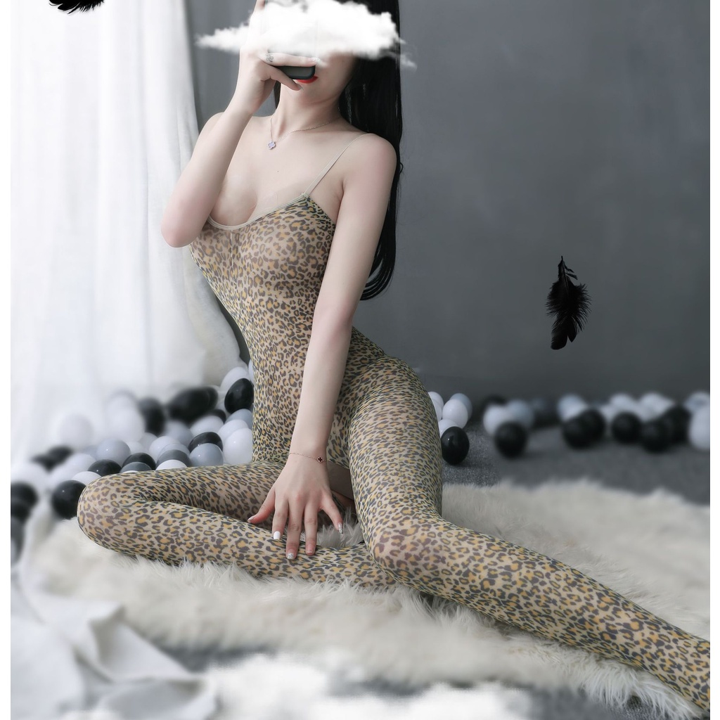 Đồ Lót Sexy Nội Y Nữ Bodysuit Khoét Đũng Da Beo - Đồ Ngủ Quần Tất Xẻ Đáy Cosplay Gợi Cảm