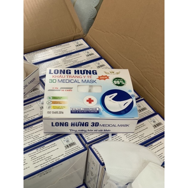 [MẪU MỚI NHẤT] KHẨU TRANG 3D KHÁNG KHUẨN LONG HƯNG