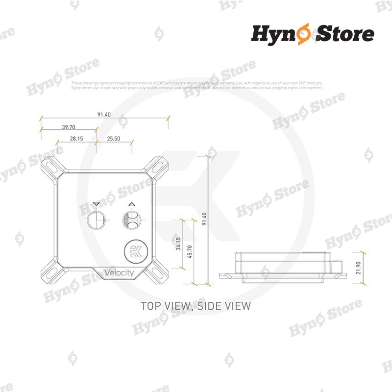 Block CPU Intel EKWB full nikel cao cấp Tản nhiệt nước custom Hyno Store