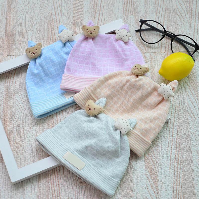 Mũ trùm đầu vải cotton trang trí họa tiết hoạt hình đáng yêu cho trẻ sơ sinh