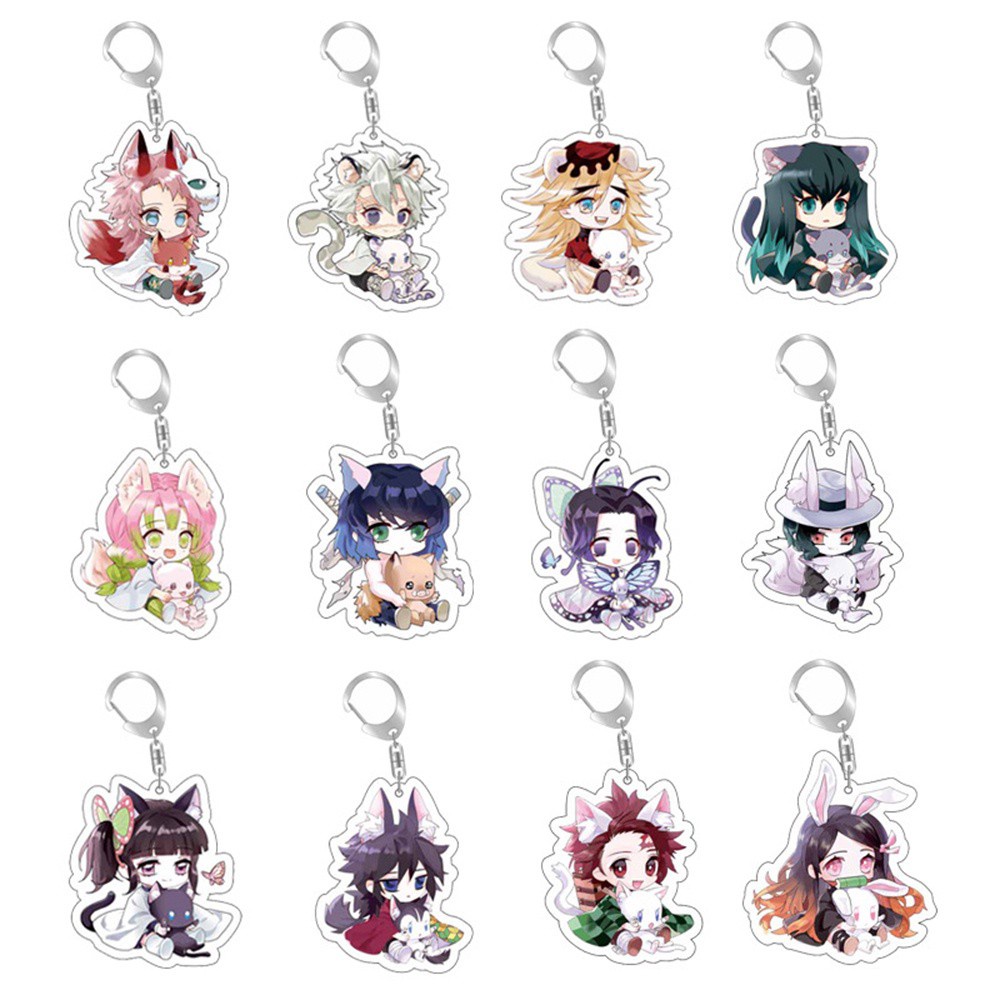 Móc Khóa Acrylic Họa Tiết Demon Slayer Dễ Thương