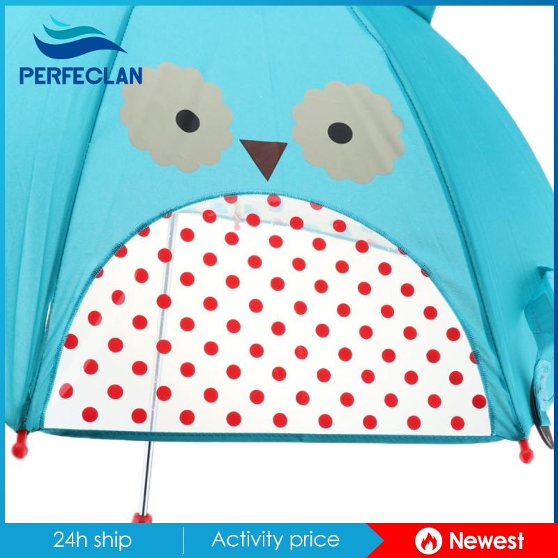 Dù Gấp Tự Động Chống Gió Hình Cú Hoạt Hình Dễ Thương Cho Trẻ Em