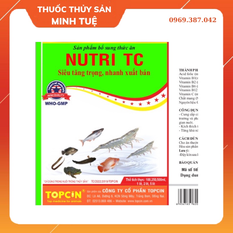 Nutri TC - Siêu tăng trọng, nhanh xuất bán cho tôm cá lươn ếch rút ngắn thời gian nuôi - Thuốc Thủy Sản Minh Tuệ