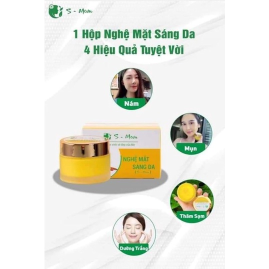 Kem Nghệ Mặt Sáng Da s-mom - Dưỡng Trắng Ngăn Ngừa Mụn Mờ Thâm Nám