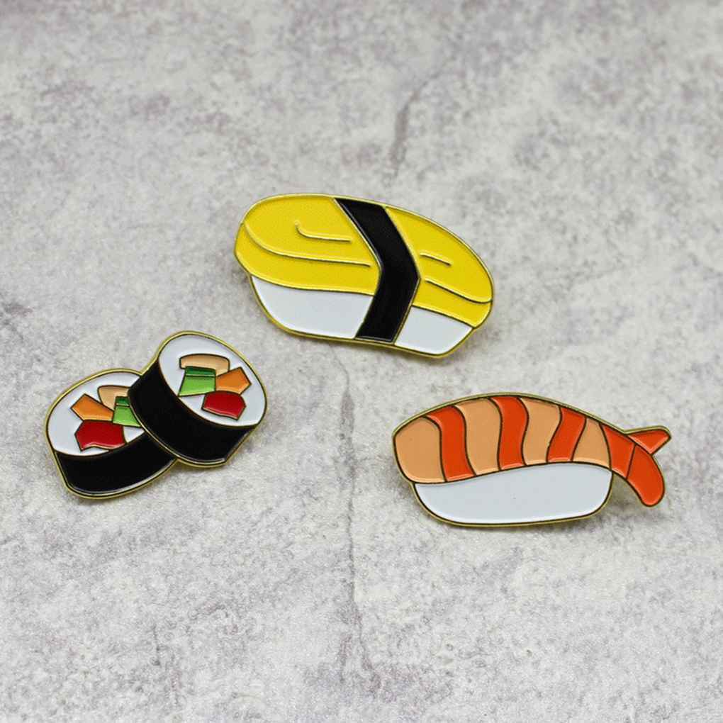 Set 3 Ghim Cài Áo Hình Sushi Dễ Thương