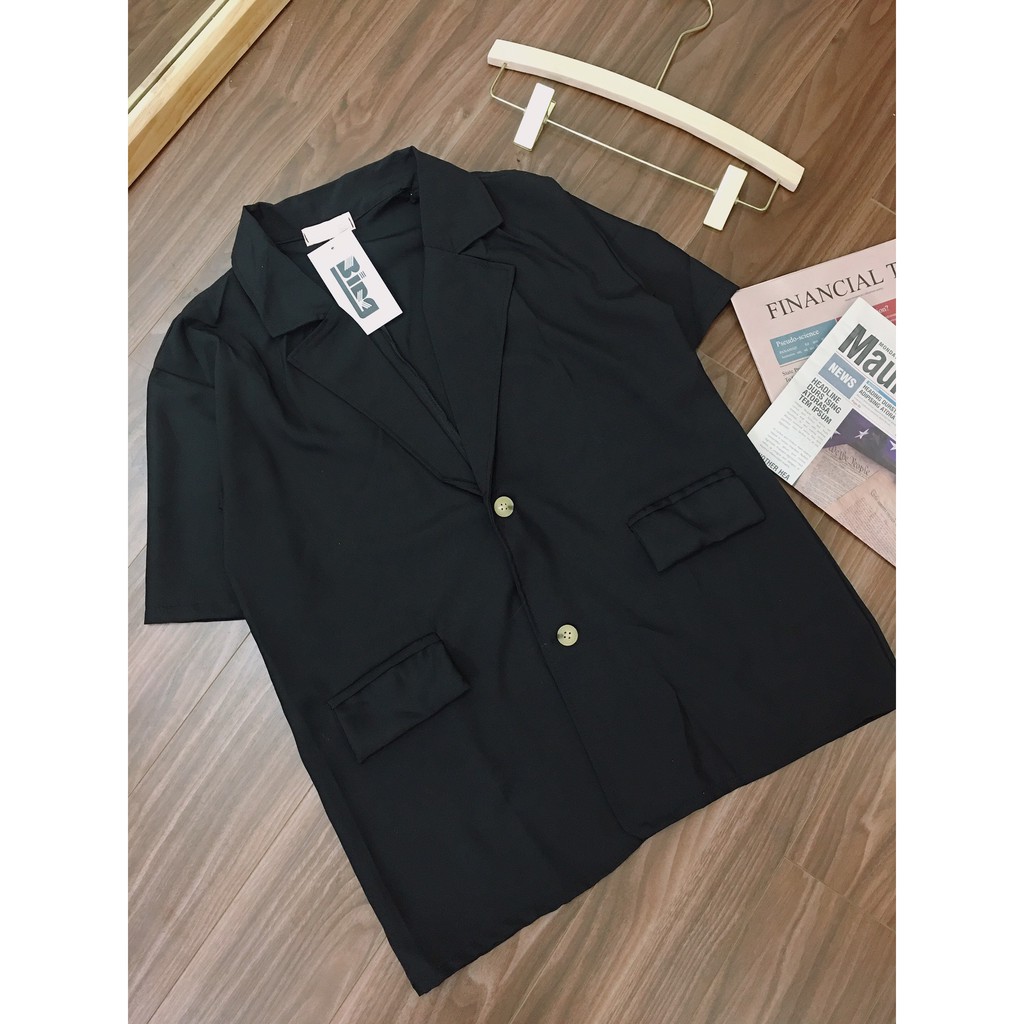 [Mã WASTMAY giảm 15% tối đa 30K đơn 150K] Áo blazer - áo vest nữ tay lỡ shynstores vải đũi 2 cúc dày dặn có túi trước | BigBuy360 - bigbuy360.vn