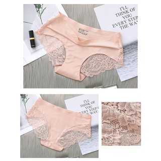Set 3 Quần Lót Nữ Su Lụa Mềm Mại Phối Ren Gợi Cảm | Đáy Kháng Khuẩn Chất Đẹp Mặc Êm Ái Dễ Chịu Co Giãn Tốt
