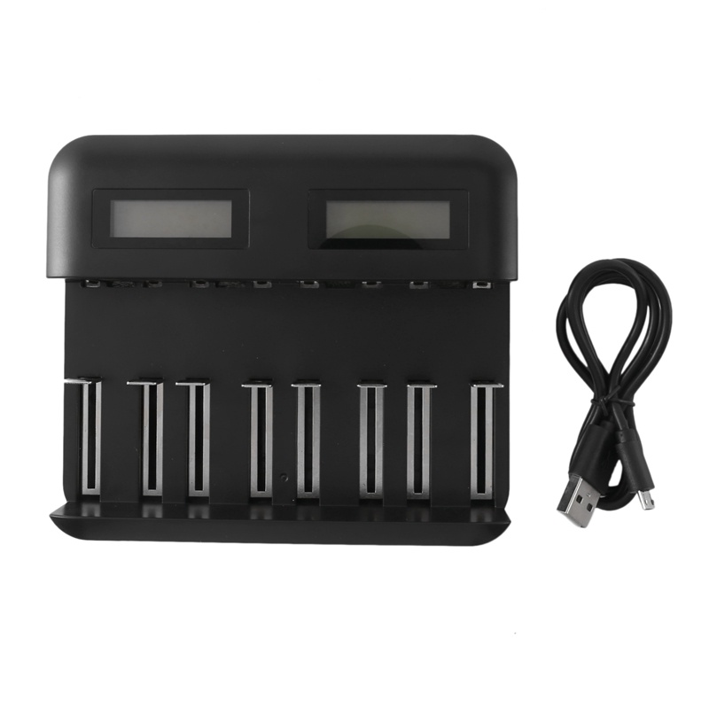 Bộ Sạc Pin Thông Minh 8 Ngăn Màn Hình Lcd Cho Pin Aa Aaa Sc C D 1.2V Ni-Mh Ni-Cd