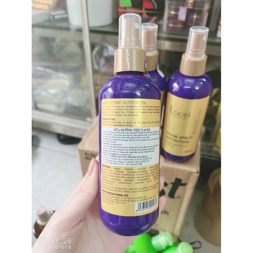 xịt dưỡng tóc lacei tím