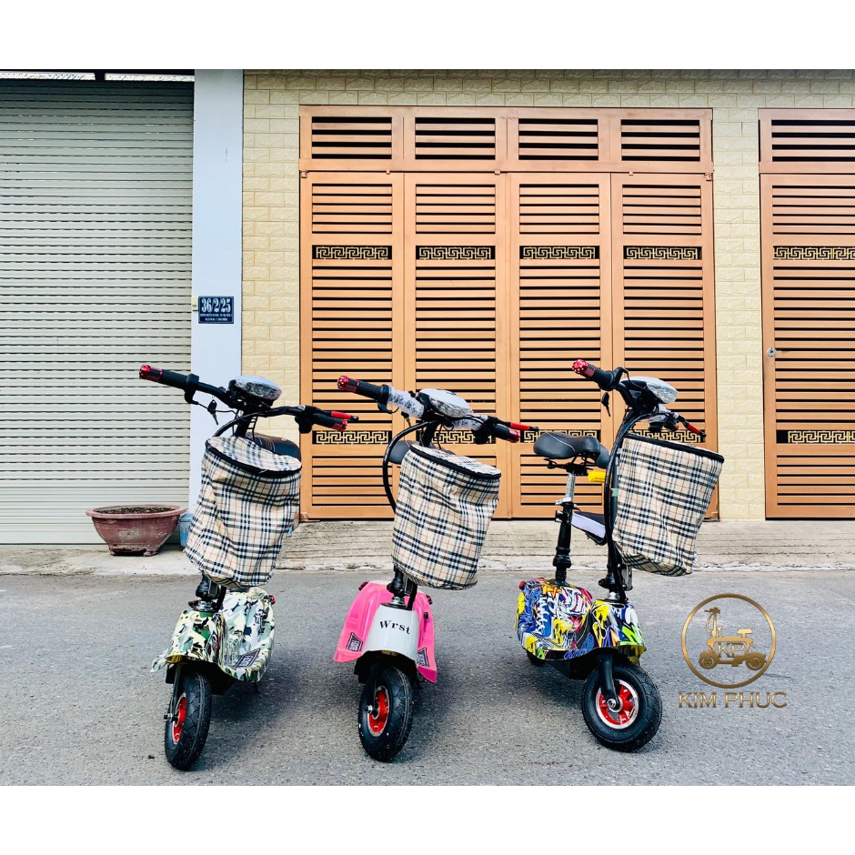 Xe Điện Mini E-Scooter 8Inch Tặng Kèm Giỏ Và Ghế Trước