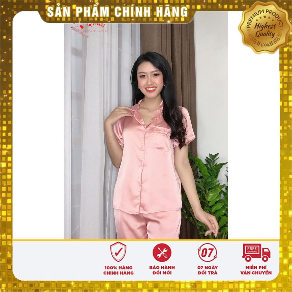 Đồ Bộ Mặc Nhà Cao Cấp - Pijama Cộc Tay Quần Lửng  Lụa Satin Trơn Cao Cấp Đủ Đủ Size - Mẫu HOT Nhất Mùa Hè 2020