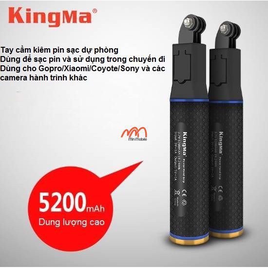 [Mã 44ELSALE2 giảm 7% đơn 300K] Tay cầm kiêm pin sạc dự phòng Gopro, Osmo hiệu KingMa