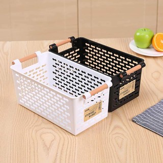 GIỎ ĐỰNG ĐỒ MINI QUAI GỖ TRÚC SIÊU CUTE
