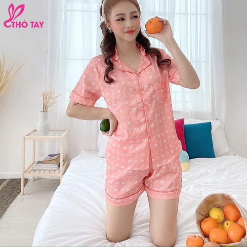 Đồ bộ lụa ngắn họa tiết THỎ TÂY AG187 | BigBuy360 - bigbuy360.vn