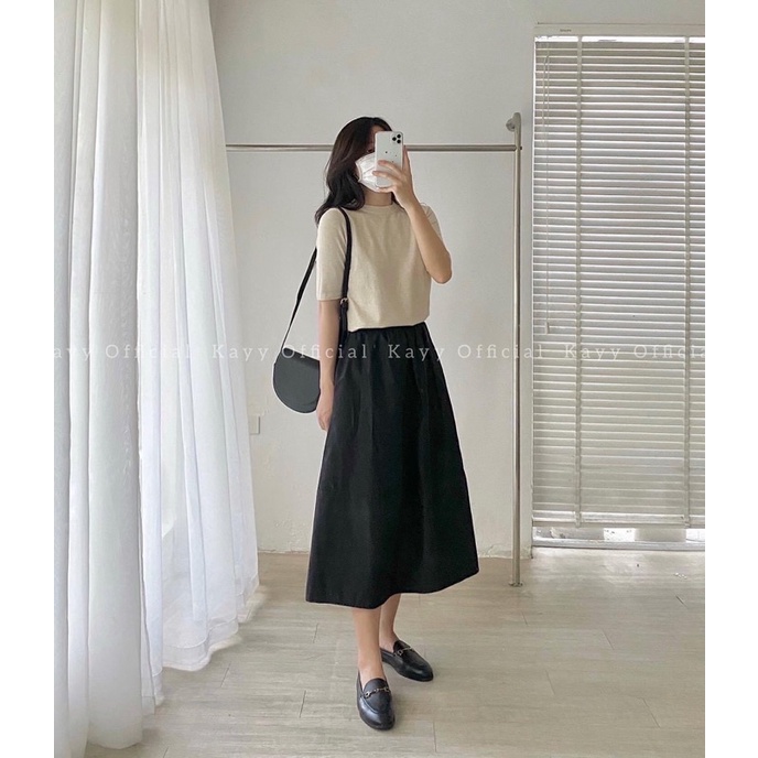 Áo len mịn cộc tay cổ tròn | BigBuy360 - bigbuy360.vn