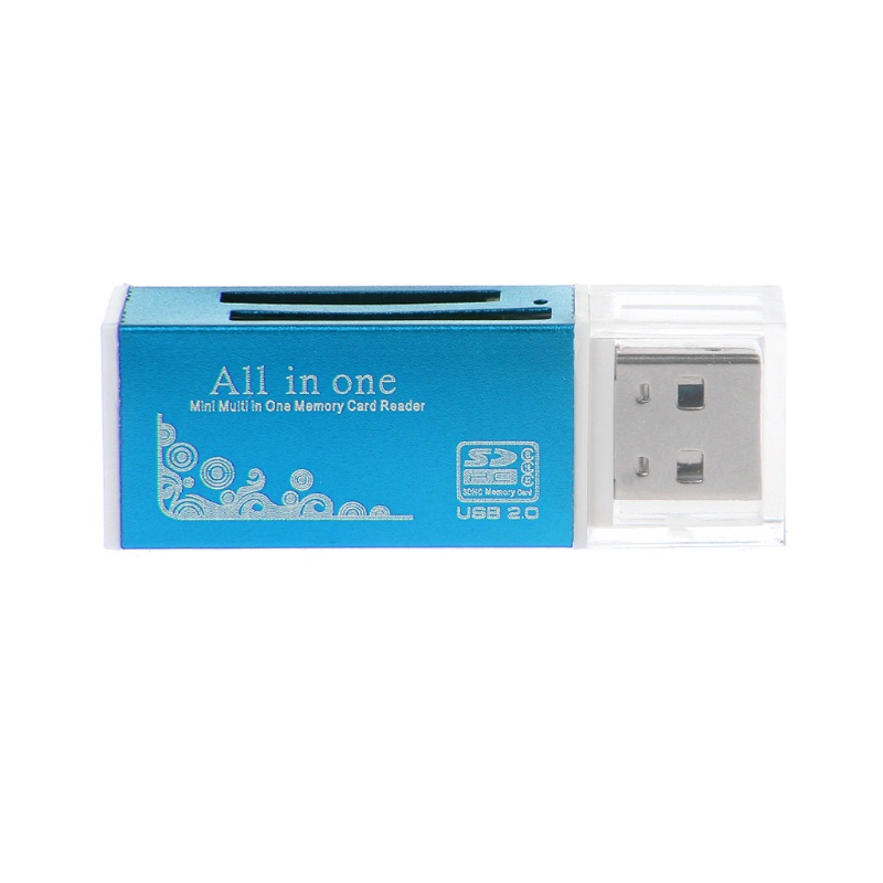 Đầu đọc thẻ nhớ SD/SDHC MMC TF MS M2 bằng nhôm nhiều cổng USB 2.0