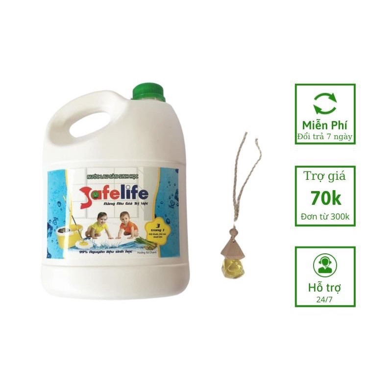 NƯỚC LAU SÀN SINH HỌC CAN 3,8L (Quế hoặc Sả chanh), đuổi muỗi sát diệt khuẩn khử mùi chống côn trùng bếp gỗ, sàn gạch