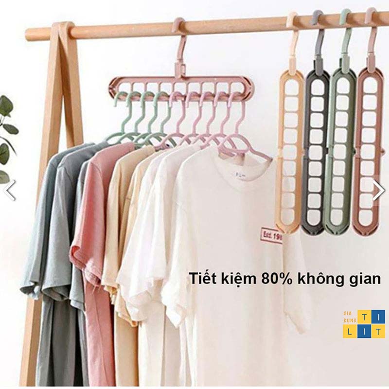 Móc Treo Quần Áo Bằng Nhựa Đa Năng 9 Lỗ - siêu bền, siêu tiết kiệm diện tích, dễ sử dụng [MÓC 9 LỖ]