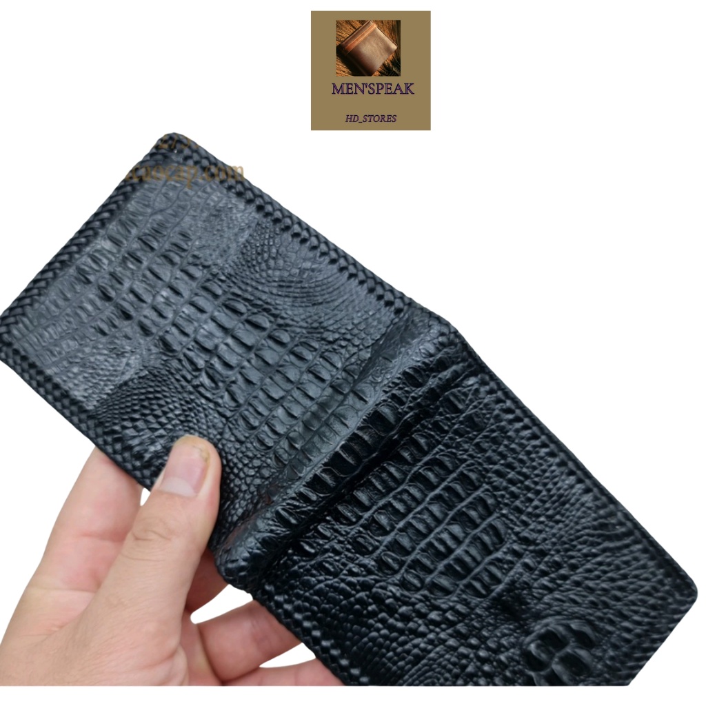 Ví nam nhỏ, ví nam chính hãng, bóp da cá sấu, ví nam cá sấu đan viền nguyên con.