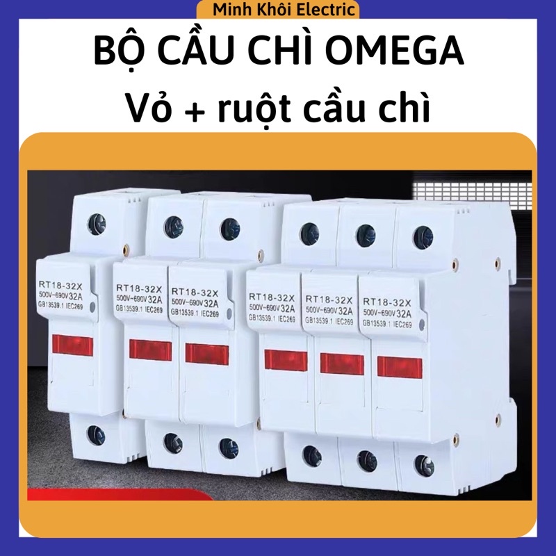 Hộp cầu chì RT 18-32X kèm ruột cầu chì sứ 2A-32A, cầu trì ống kèm đế cầu chì,cầu chì oto, cầu trì xe máy,nồi cơm điện