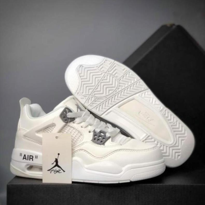 Giày air Jordan 4 màu kem Full box, Giày thể thao JD4 nam nữ siêu hot Fullboxbill+ tặng dây