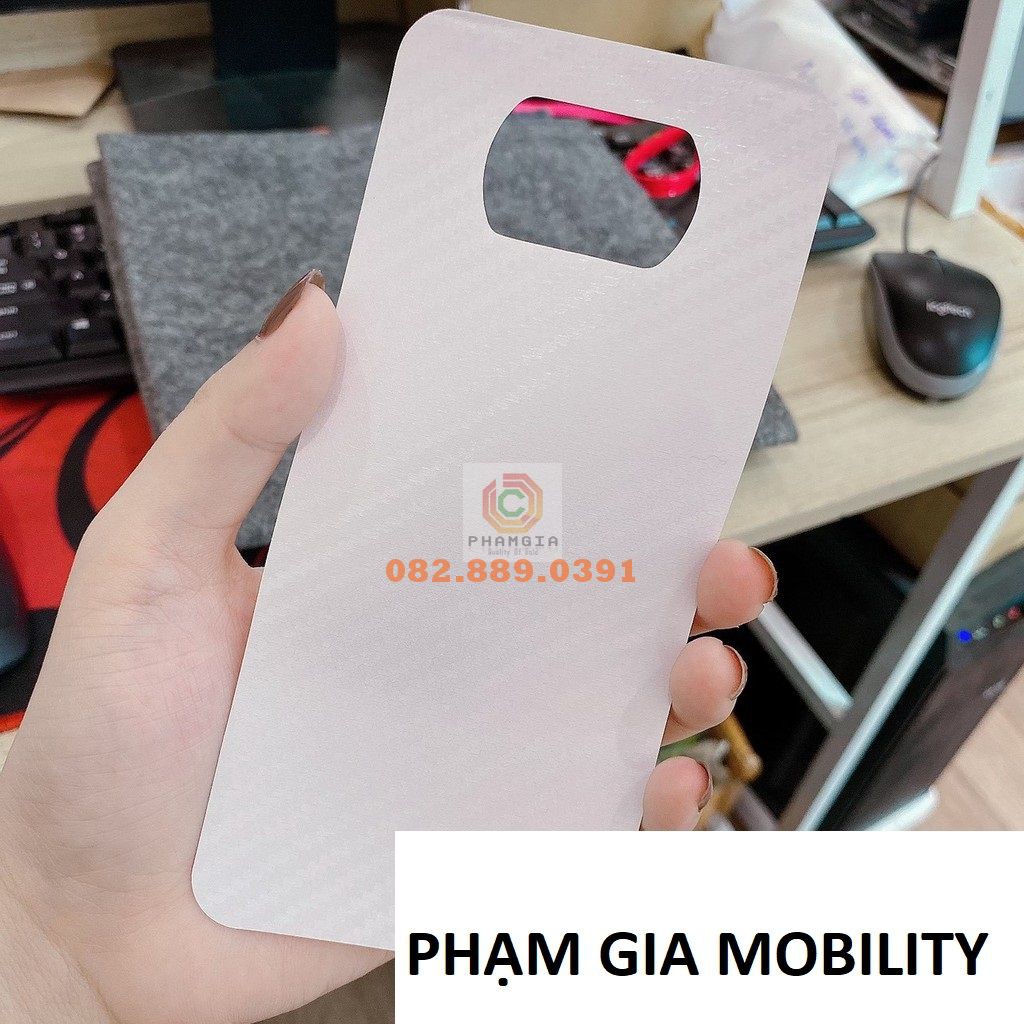 Miếng dán mặt lưng skin carbon Xiaomi Poco X3 NFC / Poco X3 Pro