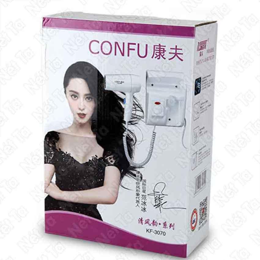 Máy sấy tóc CONFU KF-3070 treo tường cao cấp chuyên dùng để lắp đặt phòng tắm, khách sạn tiết kiệm diện tích, tiện lợi