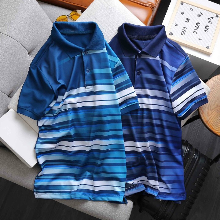 Áo thun polo nam thể thao Nexx &amp; Dee có cổ bẻ phối sọc ngang trung niên chất liệu cá sấu thoáng mát cao cấp NS028