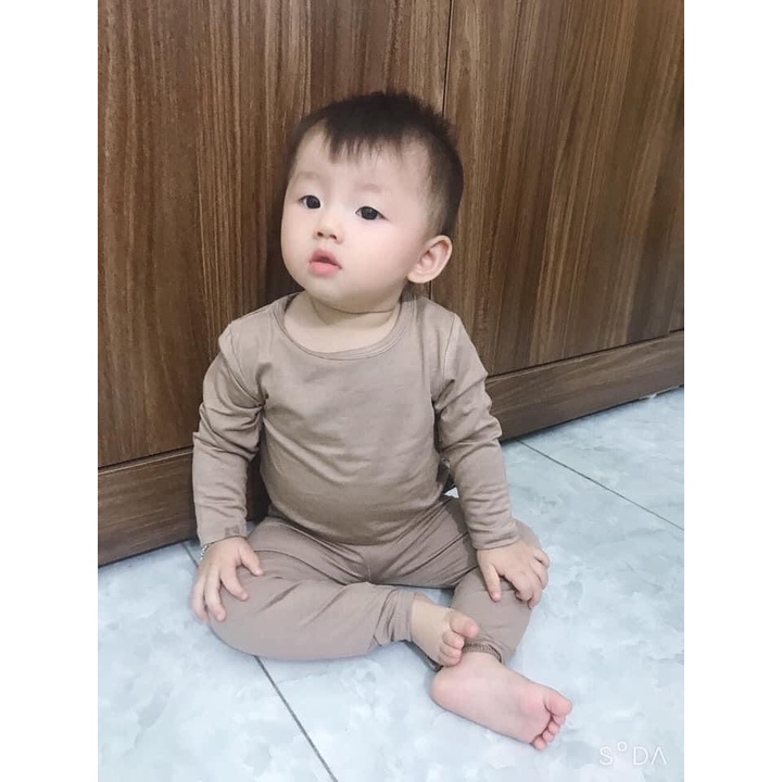 Bộ Thun Lạnh Cho Bé 💖Bộ Minkymom dài tay Body chổng mông mềm mịn cho bé trai bé gái