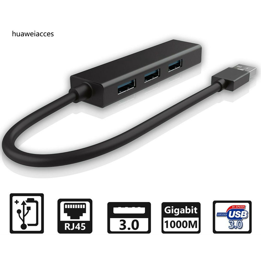 Bộ Chia 3 Cổng Mạng Lan Rj45 Hua-Usb 3.0 Cho Windows / Mac | BigBuy360 - bigbuy360.vn
