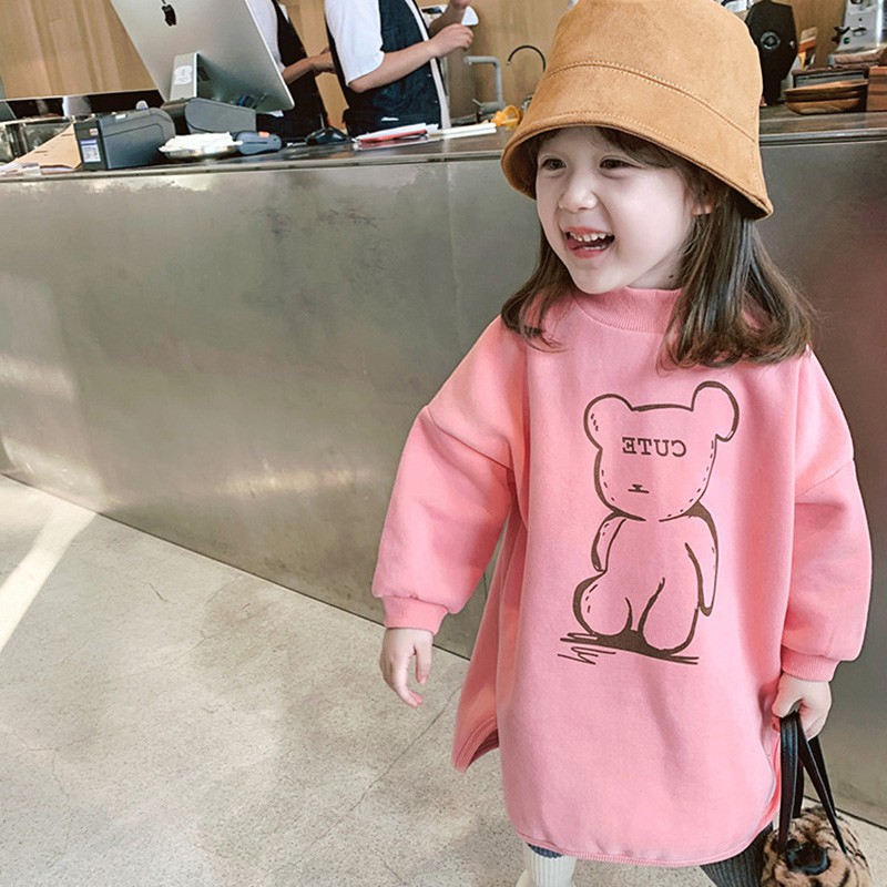 Đầm Dài Tay Xinh Xắn Phong Cách Hàn Quốc Cho Bé