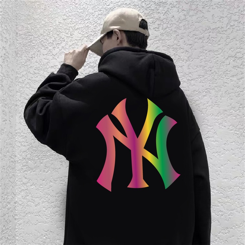 Áo NY Hoodie - Sweater chất nỉ bông form suông rộng trẻ trung, cá tính, màu đen, trắng