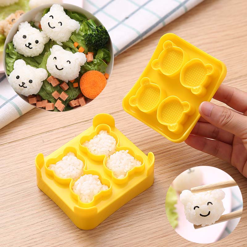 Khuôn làm cơm nắm sushi mini DIY hình gấu dễ thương