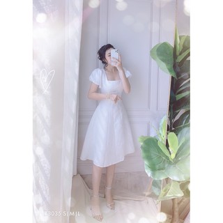 Đầm Gấm Thiết Kế Tay Phồng