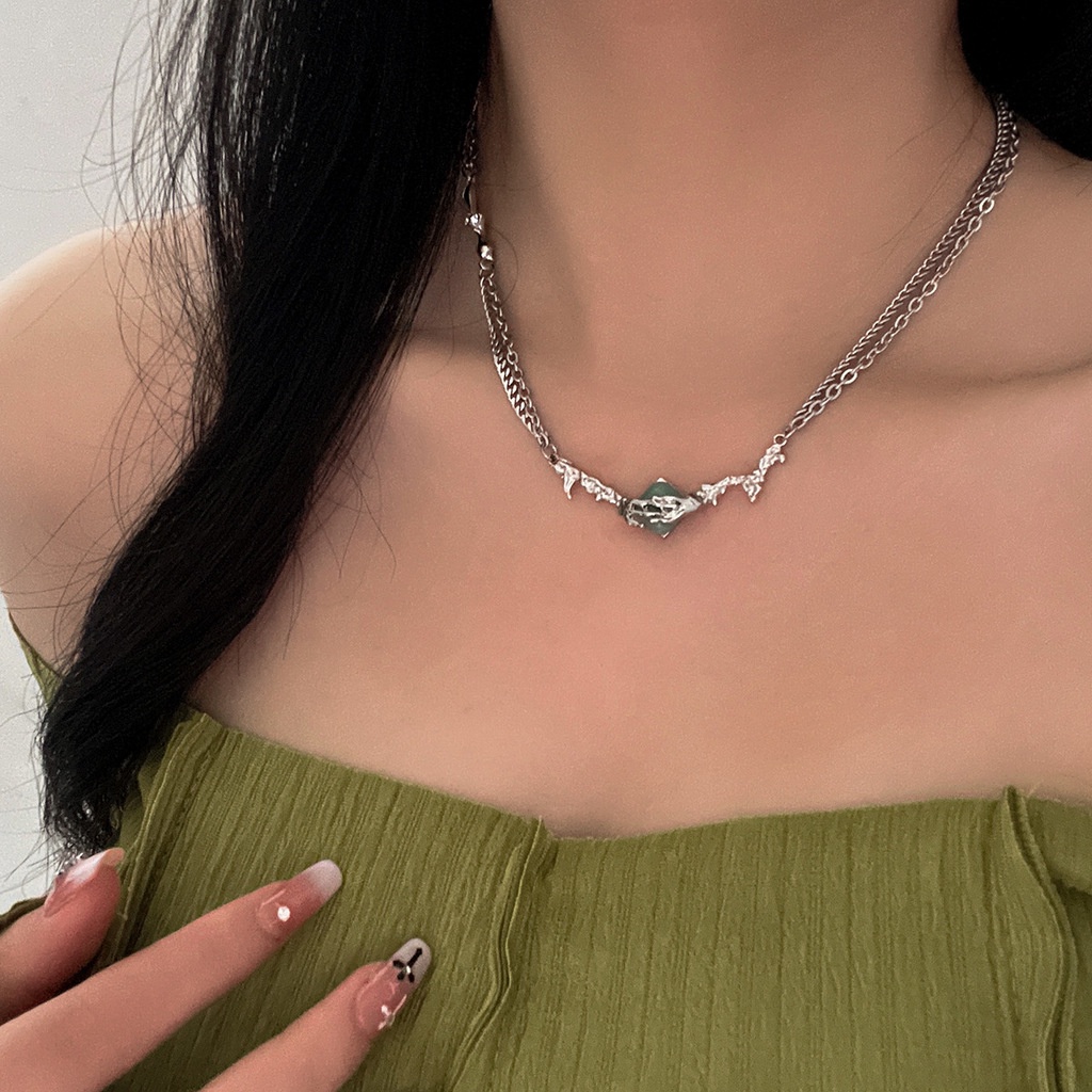 Vòng cổ Mặt Vuông Đính Đá Thời Trang Sang Trọng