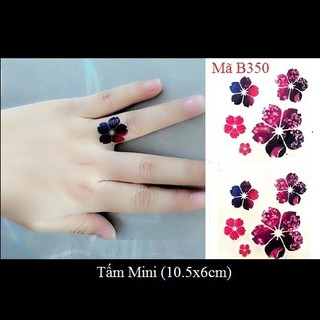 Xăm dán Tattoo hoa mai B350