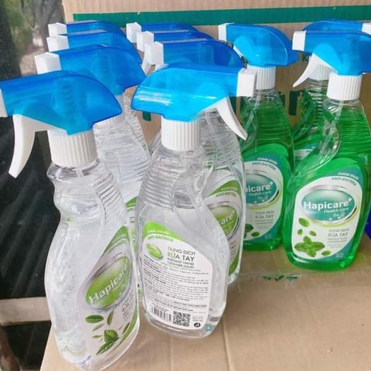 Chai nước rửa tay khô Hapicare+  - hương trà xanh-bạc hà cho khả năng kháng khuẩn, dạng xịt chính hãng
