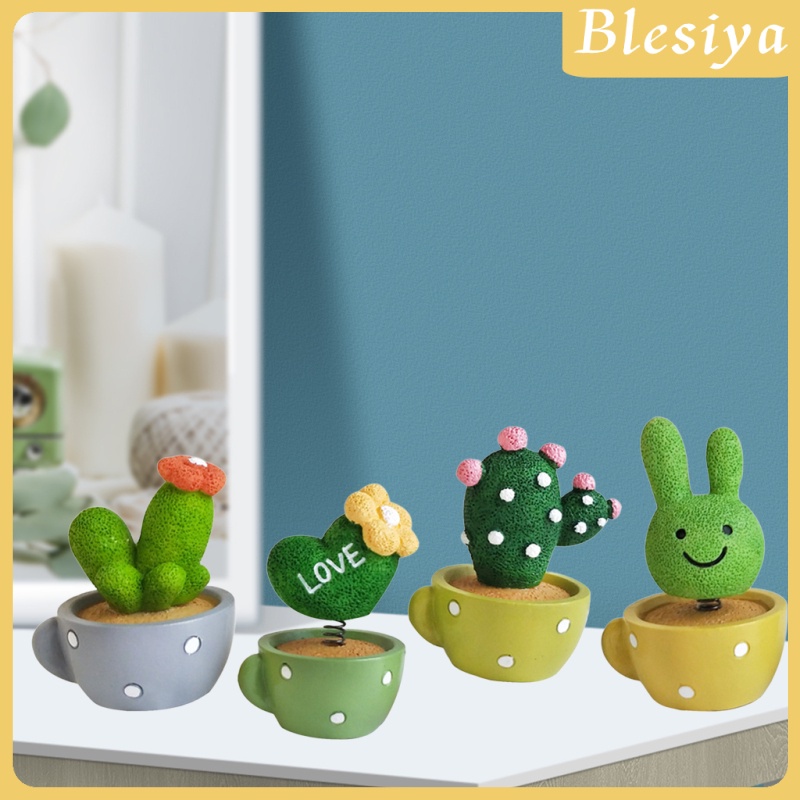 Set 4 Đồ trang trí Cây Xương Rồng Nhỏ Dễ Thương Trang Trí Bảng Điều Khiển Xe Hơi / Văn Phòng