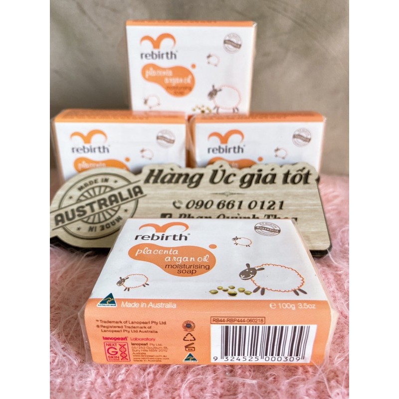 Xà bông dưỡng ẩm Úc Rebirth Goat Milk Moisturising Soap 100g