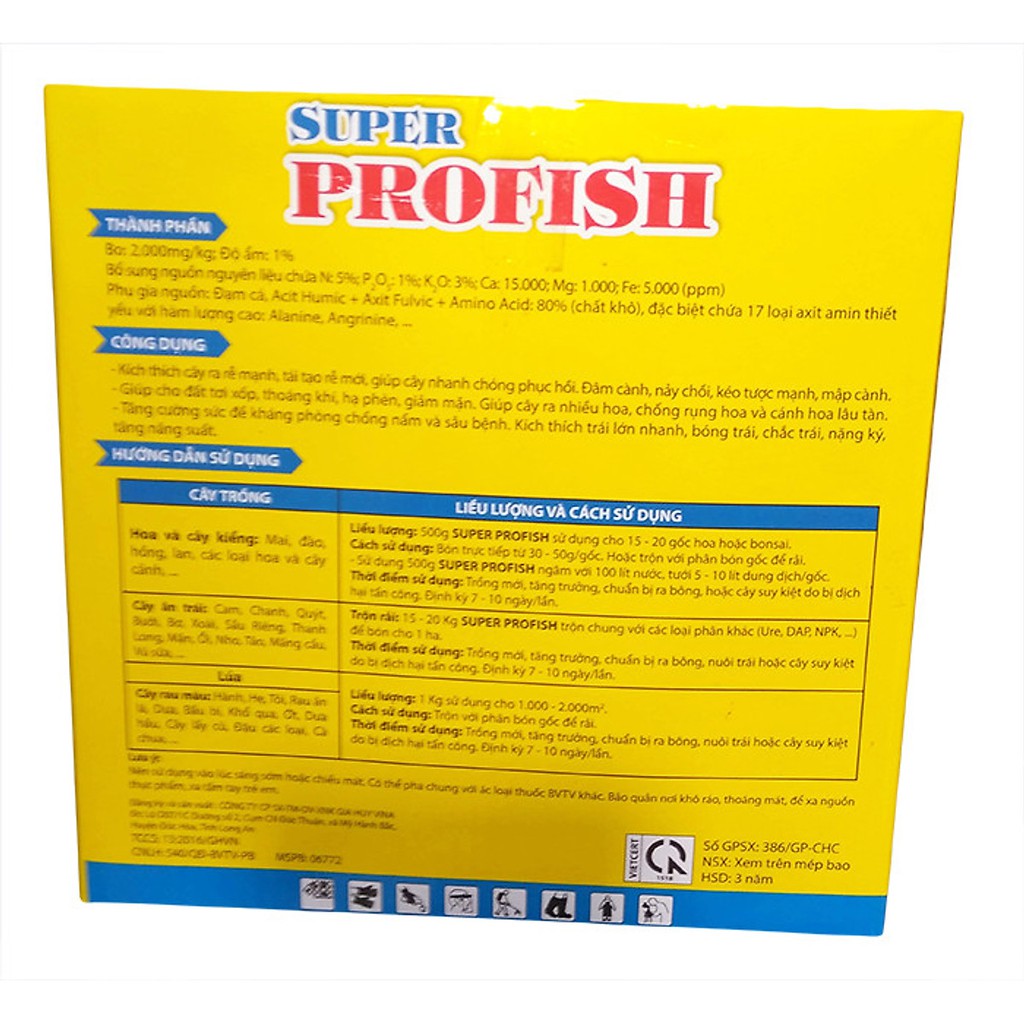 Phân cá hữu cơ - Super Profish - Nhập khẩu Chi Lê (hộp 1kg) - Hòa tan 100%, rải gốc hoặc tưới cây đều được