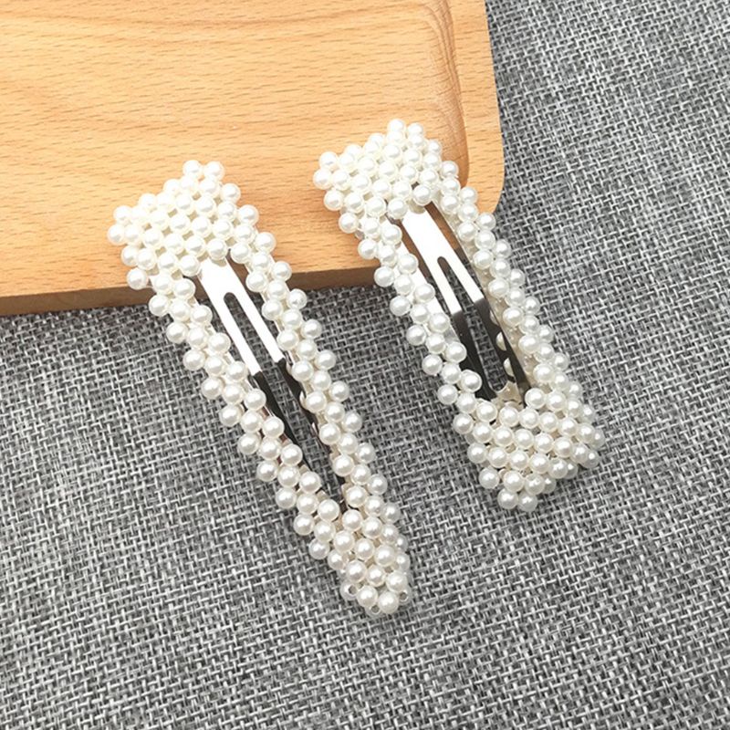 Set 2 Kẹp Tóc Đính Ngọc Trai Giả Lấp Lánh Phong Cách Hàn Quốc