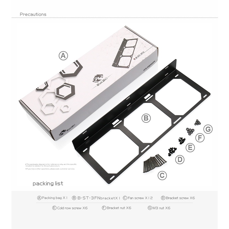 Bykski Giá Đỡ Tản Nhiệt b-st-fn Bằng Kim Loại Kích Thước 120mm / use Cho Quạt Tản Nhiệt 12cm - 24cm - 36cm