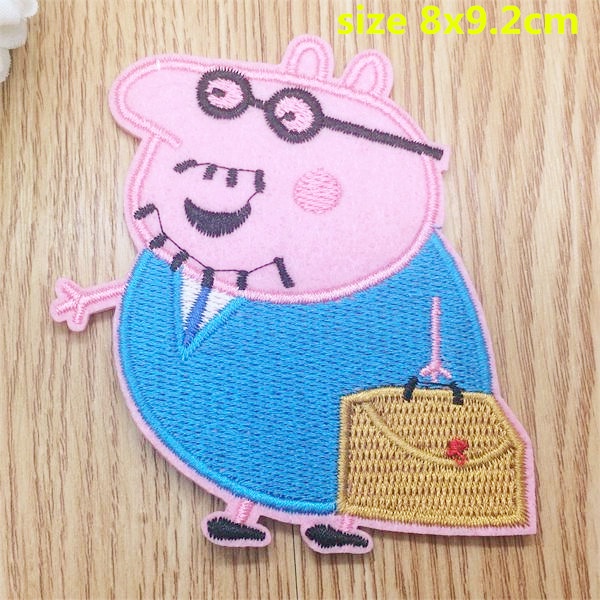 Nhãn Dán Ủi Quần Áo Thêu Hình Heo peppa / Bố / Heo peppa george denier sirebeca series / Có Thể Ủi Được diy
